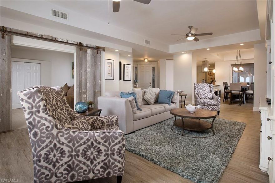 Incredible value for a three-bedroom, three-bath beachfront residence in Hideaway Beach that has been completely and beautiful renovated. All new floating laminate wood flooring, new granite countertops and cabinetry, new stainless steel kitchen appliances, all new lighting including recessed perimeter lighting, all new furniture, new baths, new carpeting, custom barn door for den entry, new paint, new wet bar with beverage cooler and more. Enjoy lovely views of the Gulf of Mexico from your glassed-in lanai. Live the lifestyle you deserve in Hideaway Beach. Over two miles of beach, sports center, golf, tennis, formal and informal dining facilities and more. An absolute must see to appreciate the craftsmanship in this residence.