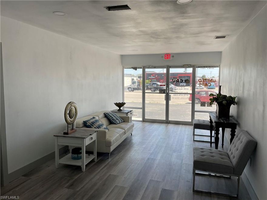 Great Opportunity! To locate your Business Office on the center of Cape Coral. CITY CENTER EXECUTIVE OFFICE BUILDING has 20 offices and 2 lobbies, 6 bathrooms. On 1500sf are included 5 offices available for $2800 rent plus $600 Cam. Included in the cam is: Internet WIFI, Water, Electric, Trash, HVAC maintenance and replacement, Property Taxes, Insurance, Sales Tax. Break room and FREE Conference room for large group meetings.