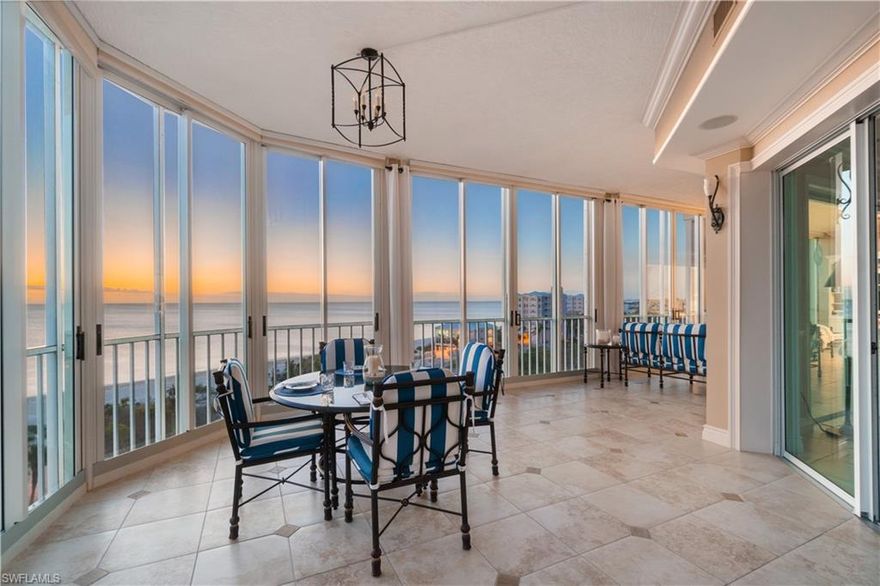 C12384    FIRST E-UNIT PENTHOUSE OFFERED IN BAREFOOT BEACH IN OVER 4 YEARS! RARELY AVAILABLE PENTHOUSE END-UNIT WITH SPECTACULAR GULF VIEWS! Located in the only building on the bayside of Barefoot Beach with unobstructed Gulf views AND West-facing balconies for breathtaking sunsets over the Gulf of Mexico. Fantastic open floor plan with 3,332 sq ft under air, 3 beds/2.5 baths, extra-high ceilings exclusive to penthouses & Gulf views from nearly every window. Expansive screened balcony offers a slider-enclosed sunroom to allow extra under-air living space when closed AND, when opened, an open-air space inviting in the sound of surf from the Gulf. Spacious kitchen is perfect for entertaining & offers granite counters & white cabinetry. The Club at Barefoot Beach includes fine & casual dining, private pool, tennis courts, boat slips, beachside food & beverage service, planned social activities & more (WITH A MEMBERSHIP). Nearby to the NEW CLUBHOUSE with state-of-the-art fitness center & resort-style pool. Enjoy 3 miles of Gulf-frontage, 2 beachside pools/spas, fitness center, 24-hour manned/gated entry & on-site mgmt. Located minutes to Mercato, Waterside & easy access to RSW Airport.