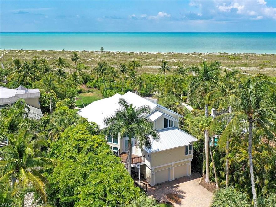 Sanibel Island direst beachfront estate. Luxurious setting offering expansive water views and privacy. This Gulf of Mexico treasure is secluded within a low density, private and exclusive Sanibel community. Beautiful tropical landscaping surrounds a gorgeous  pool and spa flowing out to a  private beach area.  Fabulous architectural designed home offering wonderful updated kitchen, elevator, new roof, new impact windows and doors with interior upgrades taking advantage of expansive pool and beach views from the numerous  open and screened lanais. Offered fully furnished with rental opportunities this special property can offer sleeping arrangements for up to 12 guests and offers opportunities for sunsets daily.