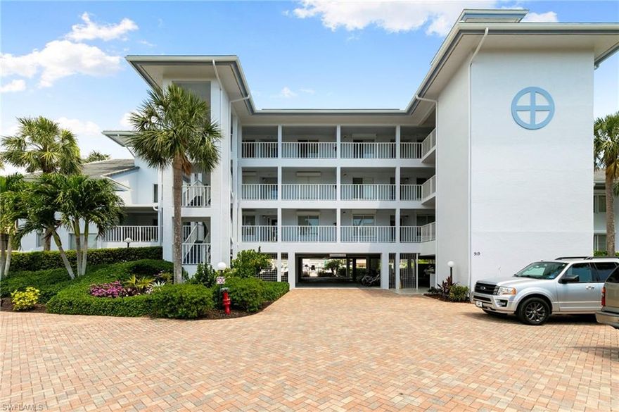 Experience an incredible canal oasis with this beautifully updated 2-bedroom, 2-bathroom end-unit condominium at Pelican Perch, ideally located on Marco Island's desirable south end. Offered turnkey furnished, this coastal-style retreat is move-in ready and perfectly positioned for those seeking water-direct access and serene canal views. Relish these views from your own private screened lanai, perfect for relaxing and appreciating inner peace. This condo also benefits from a comfortable outdoor covered seating area by its front door, unique to this end unit. Furthermore, control your view with remote-operated blinds for those days when you need a break from the sun. Being on the southern region of the Island, South Beach and its beautiful sunsets are just a short distance away. Equipped with brand new stainless steel appliances, the updated kitchen sparkles with granite countertops. Bask in a spacious primary bedroom suite featuring access to the screened lanai, a wonderful walk-in closet, and double vanities. The unit benefits from further tasteful updates, as the interior received a bright coat of fresh paint and tile flooring throughout provides a modern feel. A/C and hot water heater both replaced in 2021. Enjoy the building's amenities, which include a large pool, the convenience of covered, under-building parking, an elevator, a barbeque and picnic area, and bicycle storage. The building also includes common docks with water-direct access, perfect for a pristine boating day. Marco Island living is waiting for you, schedule a showing today and try it out!