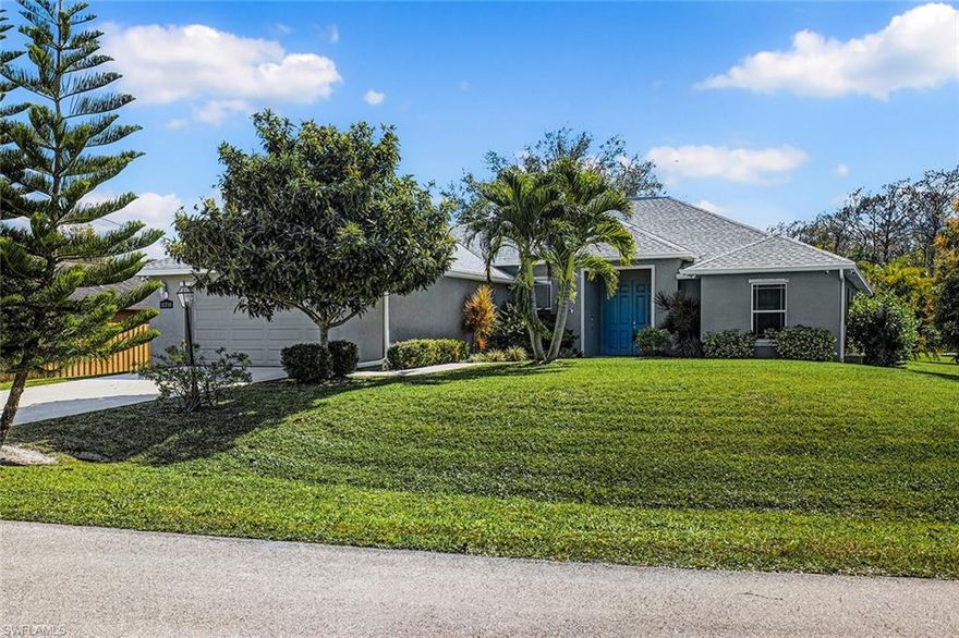 Located in Timberbend, a private, lake-centered community tucked into the relaxed charm of the Bayshore area of North Fort Myers, where neighbors are friendly, the atmosphere is social yet peaceful, and everyday life feels calm. A 3 bedroom, 3.5 bath home sits on an oversized corner lot and features a highly desirable split floor plan designed for real living. Its loaded with practical upgrades like a new water heater, newer AC and roof, electronic window drapes, a reverse osmosis water system, a whole-home onsite security system with local storage and no monthly fees, and a true mother-in-law suite with its own kitchenette for multigenerational living, extended guests, or private workspace. The home offers an oversized two-car garage, electric designer drapery, and an on-site security system with local storage and no monthly fees. Step outside to a fully screened-in paver back porch surrounded by established landscaping and multiple fruit trees, including mangoes, creating a private and tranquil outdoor retreat. What truly sets this home apart is its unbeatable location—offering the quiet, rural scenery of North River Road, quick access to the energy and innovation of Babcock Ranch, an easy jump to I-75, direct routes to Palm Beach Boulevard, and seamless access to Cape Coral via Bayshore Road. This is a rare opportunity to purchase a peaceful lifestyle without sacrificing connectivity, placing you in one of the most strategically located pockets in all of Lee County.