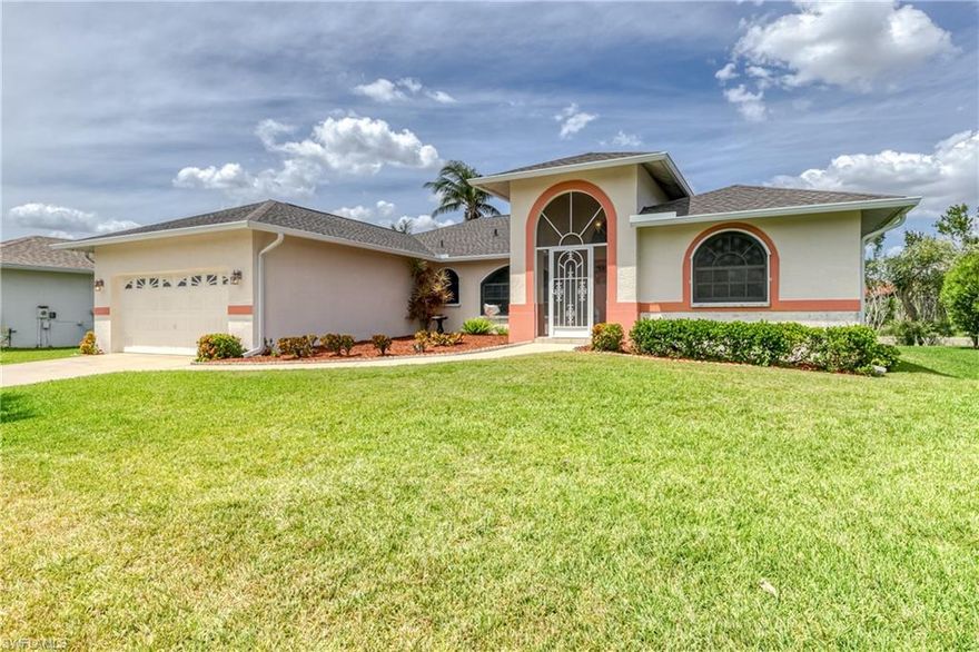 Impeccably maintained and originally owned, this home is located in the highly desirable community of FERNWALK. Recently updated with a brand new roof in March 2023 and fresh paint both inside and out, this property is in pristine condition. Boasting 3 bedrooms, 2 bathrooms, and a 2-car garage, the home features an open floorplan with separate sleeping quarters. Upon entry, you'll be welcomed by a formal living and dining area. Moving through the open layout, you'll find an inviting eat-in kitchen complete with a breakfast bar, a spacious pantry, and elegant solid stone countertops. The living area and master bedroom are adorned with beautiful hardwood flooring. The master bedroom offers his and her closets, dual vanities, and a separate shower and garden tub. The property also includes a large fully enclosed lanai with multiple patio door access, creating an excellent outdoor living space. Additionally, the home is equipped with a full irrigation system and professionally landscaped surroundings. Don't miss the opportunity to own this immaculate, move-in-ready home!