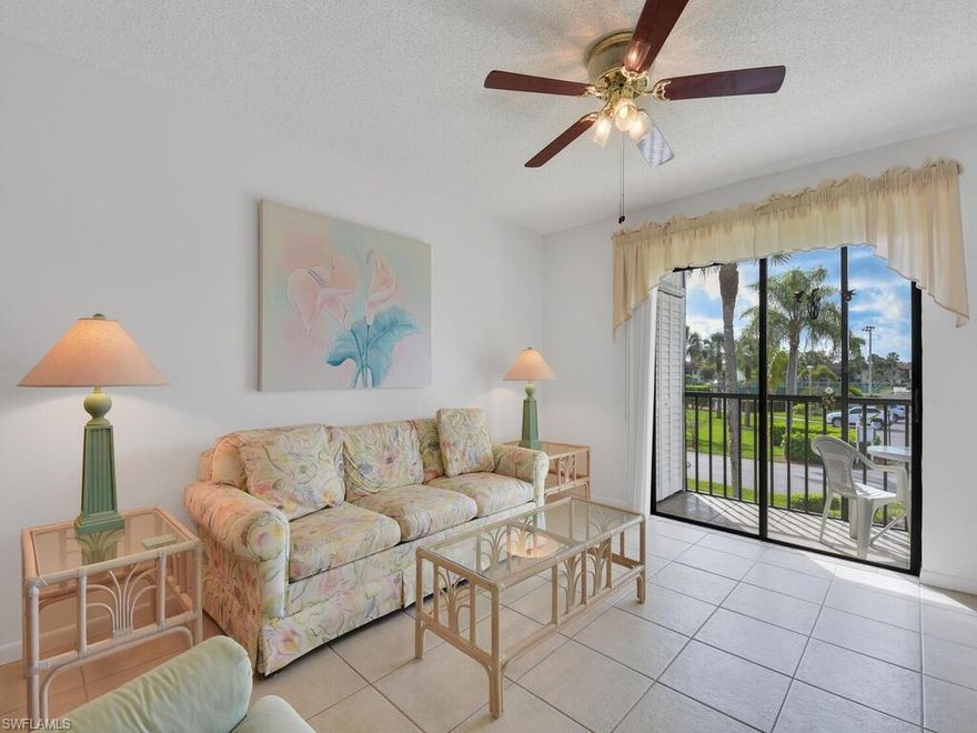 Updated 2 bedroom 2 bathroom second floor condo in Fairways at Par Four! This condo features an updated kitchen, tile throughout, and comes turnkey furnished. From your screened in balcony you can enjoy all the activity that is going on at the community center. This 55+ community is beautifully maintained and landscaped throughout, you can enjoy spending time at the community pool, playing bocce ball, tennis, shuffleboard and more! There are many great activities planned throughout the year for residents. This is the perfect getaway for a season resident or full time resident!