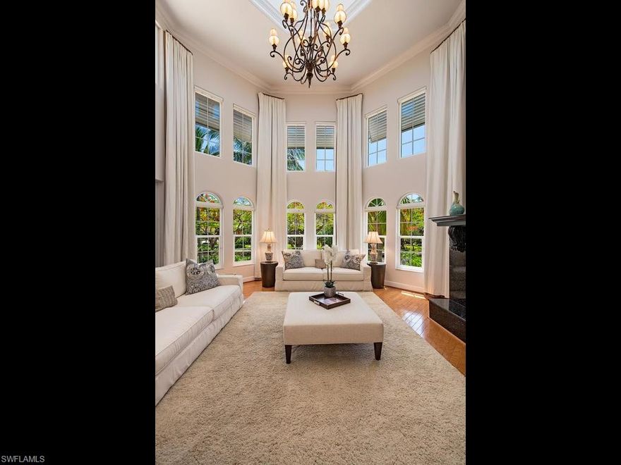 Location, location, location! La Serena sits just 1 block to 5th Ave S as a rare, unique and romantic offering in the downtown center! One of a kind in size, this 4800 sf condo boasts a grand two-story living room with the ambiance of a fireplace and large terrace under the blazing Poinciana trees of the Boulevard. Cloistered privately behind iron gates with lovely fountains and a large pool, one will believe they are on a European beach vacation where walking to all corners of town is pure joy. Spacious and comfortable, the two-story living is open to the dining and kitchen to create perfect entertaining for family and friends, while an upstairs TV loft overlooks the great room. A large chic private elevator covers all floors, with the master off the main living area. The upstairs bedrooms surround a very large entertaining loft where guests, family and the grands will also relish their own outdoor sun terrace. A large courtyard pool with lounges and total privacy will be the place to end your day walking home from your evening on the famed 5th Avenue. La Serena boasts only two units in the building and four units in the complex. Extremely pet friendly and 2 car rear entry garage!