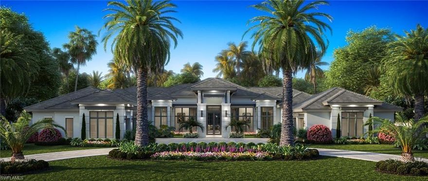 The Indigo model is the latest creation by McGarvey Custom Homes situated in the gated secure golf course community of Quail West. This magnificent 4 bedroom 6 bath home is designed to reflect a luxurious but leisure life style. The home includes a large covered lanai with outdoor kitchen for entertaining around a beautiful pool and spa area. Every bedroom has it's own private bath and walk-in closet. The master bedroom has an over sized bath, morning bar area and two walk-in closets. 
This home comes completely furnished with completion expected in September 2022.