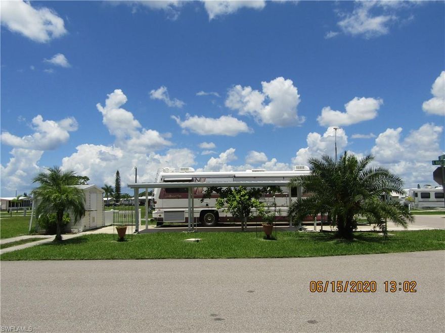 This is a share on lot #1126 plus shed plus carport and 2 driveways. What you see is what you get. The RV on the lot is not included with the lot/share.