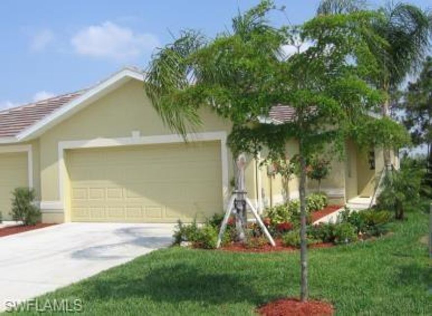 This attached villa is in Westminster Golf Community. Golf course view with preserve area. Two bedroom, two bath, plus den. Two car garage, upgrades like diagonal tile, crown molding and Corian counter tops. Extended lanai.
Amenities like lighted tennis courts, heated community pool, fitness center and community activities. Golf course membership not mandatory but affordable. Located next to Gateway with easy access to Rt82, I75, RSW airport and a short drive to the beautiful beaches of SW Florida.