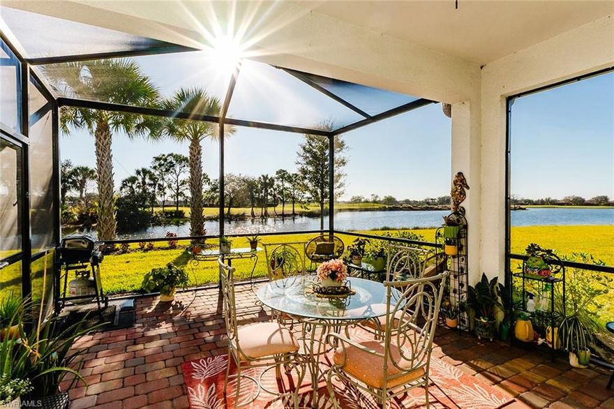 Must see views from back lanai that you will enjoy daily!  Come experience 55+ living in Del Webb Naples with tons of activities in the town of Ave Maria, FL and close to Naples, FL!    Full access to Del Webb clubhouse with resort pool, lap pool, steam/sauna, hot tub, virtual golf simulator, pickleball, bocce ball, tennis and golf!  Activities director on site with many planned festivities.  Join right in!  Golf Cart use included with rental after signing waiver.  You can drive golf cart into town of Ave Maria for shopping and dining or to the Del Webb clubhouse. 

This home is 2 bedrooms, 2 bath, plus den.  Home has porcelain tile throughout and Impact glass.  Screened in back lanai and extended patio gives you some of the best views Del Webb has and is very private!  The exposure is East and South from the back lanai.  A screened in front porch offers views of grass lands and woods and great for sunsets!

Master is King size bed.  2nd bedroom is Queen.  All couches have reclining feature.  Golf Cart available for use after signing waiver with landlord. Panther Run golf course is available to guests as tee times allow.  Come make yourself at home!