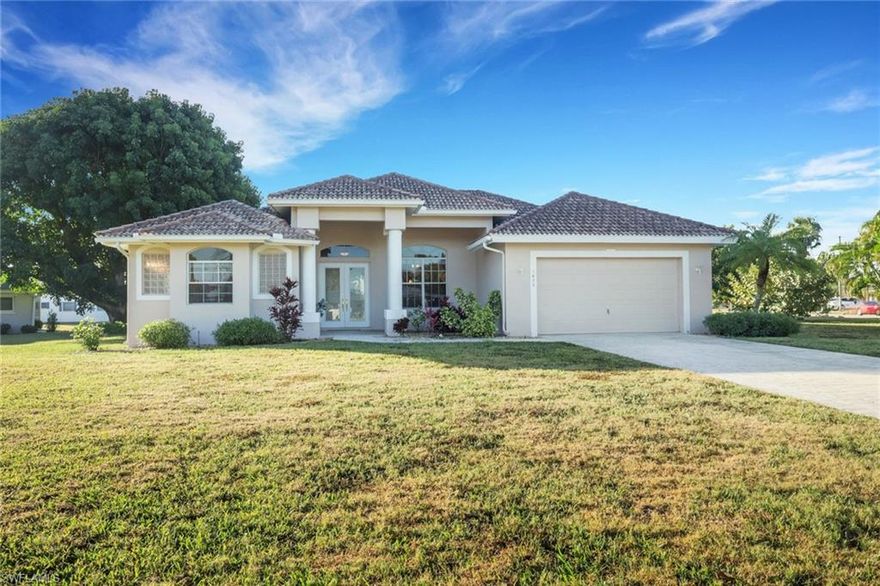 Discover exceptional waterfront living in the highly desirable Waterway Estates community of North Fort Myers. Situated on one of the largest lots in the neighborhood at approximately half an acre, this spacious 3-bedroom, 3-full-bath residence (plus a convenient poolside half bath) offers over 2,300 square feet of living space, a large in ground pool, and stunning direct canal views leading straight to the Gulf — no bridges and true boating access. Inside, the home features soaring ceilings and a generous open floorplan designed for both comfort and entertaining. Multiple oversized glass sliding doors seamlessly connect the interior to the expansive screened lanai and pool area, including a dramatic 90-degree corner slider that fully opens the living space to the outdoor pool area. The owner’s suite is a private retreat with dual walk-in closets, dual vanities, a large soaking Jacuzzi tub, and a separate walk-in shower. A durable tile roof, abundant natural light, and ideal indoor-outdoor flow make this home perfect for hosting guests and enjoying the Southwest Florida lifestyle. With breathtaking water views, direct Gulf access, and an oversized homesite, this property offers a rare opportunity in one of North Fort Myers’ most sought-after waterfront communities.