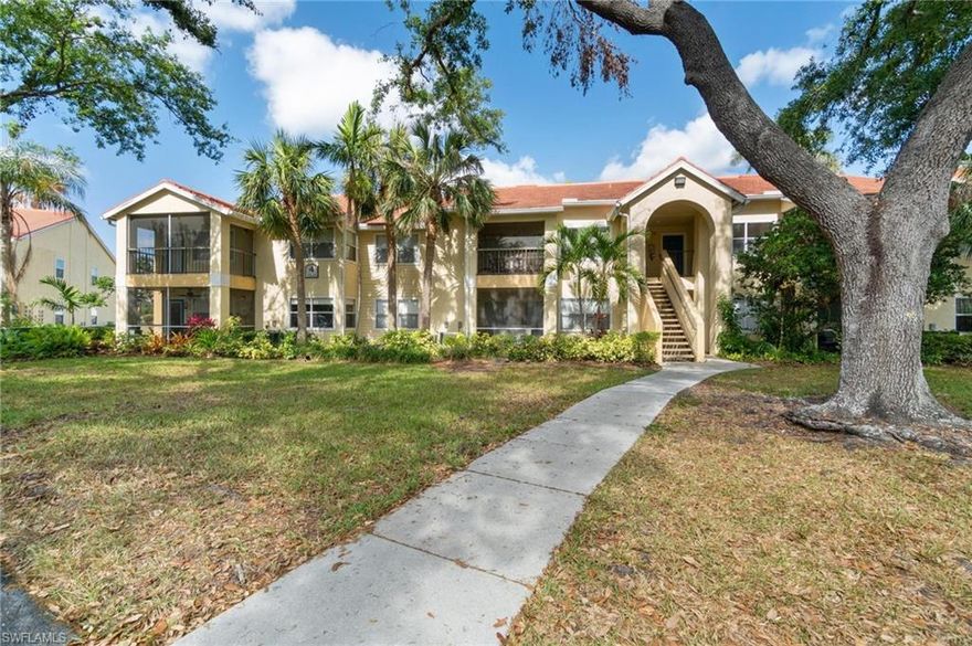 Looking for your perfect Florida oasis? Welcome to your new home sweet home >> This RARELY AVAILABLE, 1ST FLOOR 2BED/2BATH CORNER END UNIT FEATURING LAKE AND FOUNTAIN VIEW is a total gem! FULLY UPDATED, modern light fixtures & ceramic floor tile throughout, Stainless steel appliances, quartz countertops, NEW A/C, Washer/Dryer,  NEW tile roof, 2 MASTER bedrooms with on-suites & car port. Pridefully maintained and immaculately clean! Just steps to the Community Pool, Sauna, Gym, Clubhouse, Courtyard and other amenities for your enjoyment.  Western exposure makes for beautiful sunsets overlooking the lake in a park like setting! Venetian Palms offers endless amenities and is a DOG FRIENDLY neighborhood! Some of the furnishings are negotiable. Excellent investment opportunity.