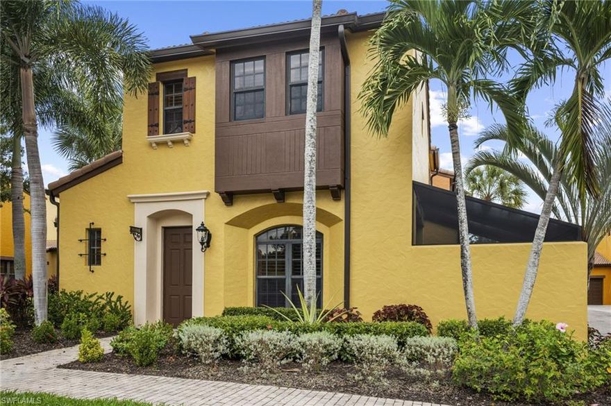 Welcome to your slice of paradise in the highly sought-after Paseo community! This bright and inviting 2-bedroom, 2.5-bath condo offers the perfect blend of style, comfort, and carefree living. The main level features a spacious, open living area that flows effortlessly into the kitchen and dining space—ideal for hosting friends or enjoying laid-back nights at home. The kitchen shines with stainless steel appliances, a walk-in pantry, and a built-in desk that adds both charm and everyday functionality. A convenient half bath completes the first floor, while a custom wrought-iron banister adds a touch of flair as you head upstairs. Your primary suite is a true retreat, featuring a spa-inspired ensuite with dual sinks, a soaking tub, a separate shower, and a generous walk-in closet. A second bedroom and full bath provide the perfect space for guests. Head outside to your spacious covered courtyard—perfect for morning coffee, evening cocktails, or weekend gatherings under the Florida sky. You’ll love the gorgeous wood plantation shutters, the 2-car garage, and, of course, the unbeatable Paseo lifestyle with resort-style amenities including a stunning pool, fitness center, tennis and pickleball courts, and so much more. Perfectly located just minutes from RSW International Airport, shopping, dining, and entertainment, with easy access to major roadways, this home delivers convenience, fun, and relaxation all in one. And best of all—this beauty is offered fully turnkey with stylish furnishings, so you can move right in and start living the good life immediately!