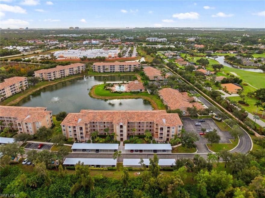 Welcome to this beautifully updated end-unit condo in the gated Osprey Cove community, offering tranquil lake views and stunning southwest-facing sunset exposure. Tile flooring runs throughout the home, creating a clean, cohesive look while enhancing durability and ease of maintenance. As an end unit, the residence benefits from added privacy and a more open lanai view, ideal for enjoying peaceful sunsets over the water.

The spacious floor plan features 2 bedrooms plus a den, 2 full bathrooms, and an open living and dining area that flows seamlessly to the screened lanai—perfect for enjoying peaceful water views and Florida evenings. The kitchen is well-appointed with updated appliances (2021), ample cabinetry, and generous counter space for everyday living or entertaining.

Recent upgrades provide peace of mind and long-term value, including a 2017 furnace, water heater replaced in 2021, washer (2024), dryer (2025), impact-resistant windows, and new blinds throughout. In addition, the community completed new roof tiles and exterior painting in 2024, enhancing both curb appeal and durability. Furniture is negotiable, allowing for a move-in-ready option if desired.

Storage unit is also included! Community-wide repainting of buildings, stairwells, and walkways is complete, enhancing the fresh, updated feel throughout Osprey Cove. Osprey Cove amenities include a clubhouse with a fitness center and billiards room, plus a large heated community pool. Ideally located close to shopping, dining, I-75, beaches, FGCU, and RSW Airport, with Coconut Point Mall, Miromar Outlets, and Gulf Coast Town Center all within 15 minutes!
