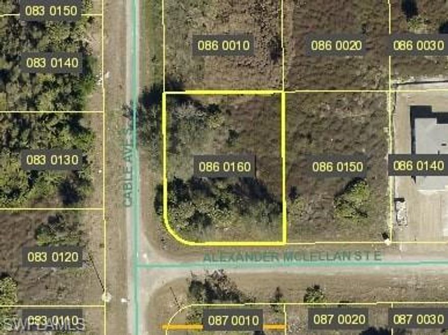 Beautiful quarter acre +/- CORNER LOT property awaiting your dream home. Located close to Bell Blvd for easy commuting to shopping and dining. Minutes to beaches and RSW. This lot is a 1/4 acre lot that was split from a 1/2 acre lot.  The adjoining 1/4 acre lot MLS# 225037636 is available for sale as well.