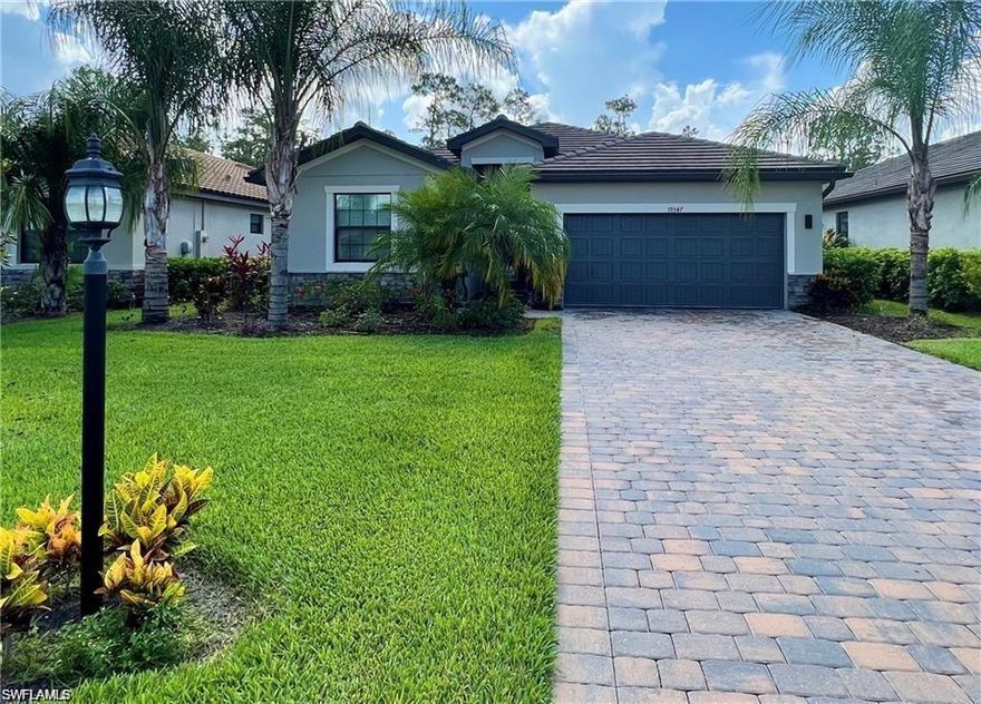 AVAILABLE SEASONAL 2027. This home has room for everyone with 4 bedrooms and 3 full bathrooms. One guest bedroom has an ensuite bathroom. Enjoy staying at The Place at Corkscrew, a resort style community with amazing amenities such as a waterslide/water fountain pool, pool side bar and restaurant, state of the art fitness center, pickle ball, tennis, cafe, basketball court, playground and MORE.