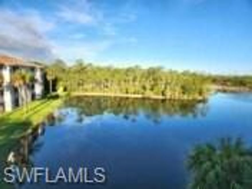 Fabulous top floor end unit popular open concept Brookside model completely furnished and ready to move into immediately at an incredible price. This condo has it all ! From the moment you enter you will be impressed with the layout and views from the living areas.  You will love the upgraded kitchen with granite counters and hardwood cabinetry with soft-close drawers along with Jenn-Aire stainless steel kitchen appliances. Upgraded primary and guest bathrooms with granite counters and hardwood cabinetry with soft-close drawers . New porcelain tile shower in primary bathroom. New ceiling fans in living room and lanai with remote controls. New light fixtures in main hallway, breakfast area and primary bathroom. Newer washer and dryer. Custom shade screens on lanai. The condo even comes with an extra large end unit storage room and includes full-size fridge/freezer and heavy-duty steel shelving. The view of the lake and preserve will win any discernible buyer over  in a quiet serene location.  The golden hour sunsets from the lanai are breathtaking . All this and so close to downtown Naples with its beautiful beaches, shopping and entertainment. Naples Heritage has it all championship golf, fitness center with classes, clubhouse with restaurant indoor outdoor dining, resort style pool with dining and bar area, tennis complex, pickleball complex, and even a bocce ball complex being completed in 2026. Come see what they’re all talking about in one of Naples premier bundled golf and resort style communities fabulous Naples Heritage. Only minutes to Fifth Avenue and the world renowned Naples beaches. You’ve earned this lifestyle and it’s time to live it well in this fabulous condo.