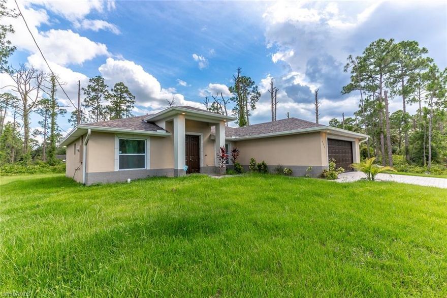 Welcome home to this beautifully constructed, spacious 3 bedroom 2 bathroom. Enjoy close proximity to 82 and I-75 this Lehigh acres home offers a quiet road in a booming area. Built in 2020 enjoy a like new home with all of the modern fixtures and features you’re looking for. Tile throughout, granite countertops, stainless steel appliances and much more. Don’t miss the opportunity to take a look at this gem, she won’t last long.