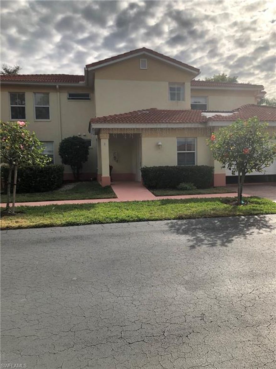 BACK ON THE MARKET.  BUYERS FINANCING WAS DENIED.  This unit was the original model for Diamond Lake  -- truly a time capsule. South facing for the preferred winter sun.  Spacious end unit with loads  of natural light.  A/C was replaced in 2016.  Offered furnished for quick easy move in.  This second floor unit has extra storage located off the garage.  Diamond Lake is a small gated community with a clubhouse, small workout area, kitchen, swimming pool, etc.  Close to shopping,  quick access to the interstate, a short drive to Naples famous beaches.  The lanai is a large L shaped space with loads of room for your lounges, plus a table for outdoor dining.  Around the lake is a delightful walking path.