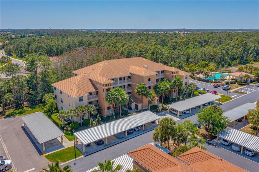 Convenient 1st floor living in this WCI built condo home that features the newest interior design and the most up to date building codes with energy saving features and hurricane rated windows & doors. This generously sized 3BR|2BA home is light, bright, open & airy with 20" tile in the main living areas & luxury vinyl in all bedrooms. The master bath features double sinks, a large walk-in shower with bench & spacious walk-in closet. Stainless appliances compliment the modern style kitchen with upgraded cabinets and soft close drawers. The large one level center island, finished with granite counters overlooks a spacious open & light great room. Enjoy private views from the oversized lanai that borders a 20 acre preserve. The Palazzo neighborhood at Pelican Preserve includes its own private resort pool, spa & grills. The town center is just a short bike ride where your biggest decision of the day is what to do next from: organized tennis & pickleball, staffed fitness & movement studios, indoor fitness pool, resort and lap pools w/ outdoor drinks & dining, theater, cards, and a full schedule of social activities. Opt. golf memberships available. Includes 1YR Home-Tech service plan.