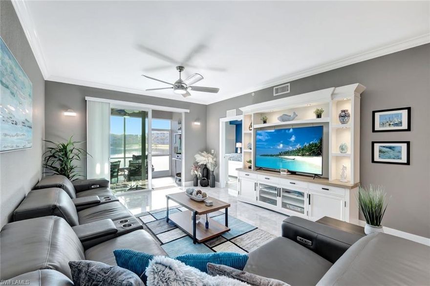 LOCATION + WOW! ASTONISHING & ABSOLUTELY GORGEOUS, WATERFRONT CONDO at Heritage Pointe in the heart of South Fort Myers - just a short distance to the beaches of Fort Myers and Sanibel/Captiva Islands. HERITAGE POINTE #1115 has been METICOUSLY UPDATED with a contemporary flair. Nearly new, upscale furnishings are negotiable. The kitchen features single-level quartz counter tops, all new shaker-style cabinetry, plus a functional bar area providing extra cabinet space has been incorporated into the breakfast nook. Both bathrooms feature gorgeous new tile showers, new vanities, and classy fixtures. The living area, hallways, and kitchen boast 20” tile offset by plank tile in both bedrooms. Tall baseboards, contemporary door casings, solid wood shaker style doors with unique hardware, plus modern ceiling fans & sleek light fixtures complete the updated look & feel. The large, screened lanai, with an EASTERN EXPOSURE, is perfect for relaxing and entertaining. It features a unique built-in electric grill and offers sunrise skies in the mornings and tranquil evenings overlooking the lake and lighted fountain. In addition, the HVAC, hot water heater and stainless-steel appliances have all been recently replaced. Other features include impact glass windows & doors, screened front entry, convenient extra storage, and deeded covered parking. The unit’s location within the community is superb. It is only steps away from the community’s RESORT-STYLE POOL and hot tub, clubhouse with library & fitness room, a gathering area featuring bocce ball, cornhole, putting surface, gas grills, and tables with sun umbrellas. The Heritage Pointe association is financially sound & the reasonable maintenance fees include fiber-optic TV and Internet service, as well as water/sewer. In addition to being near the beaches, the property is close to Wakahatchee Park featuring tennis & pickleball courts and a dog park, Health Park Medical complex, several pharmacies, Publix, Aldi’s, other shops & stores including WalMart & Target superstores, numerous restaurants, entertainment venues such as Barbara Mann Performing Arts Center, and it’s only a short drive to RSW airport. BOOK YOUR PRIVATE SHOWING TODAY – YOU WON’T BE DISAPPOINTED!