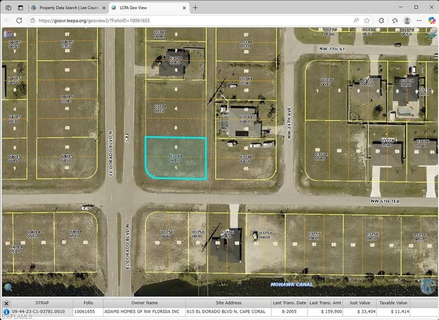 Commercial lot in Cape Coral