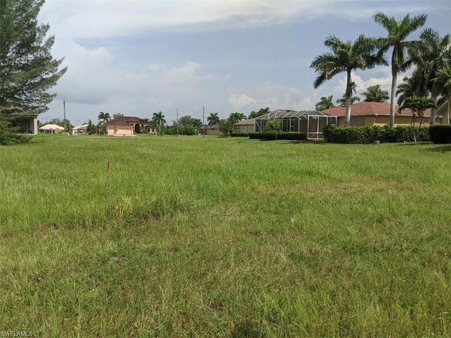 Over sized lot in a great Cape Coral fast developing Burnt Store Rd. area.  Extra nice area close to neighborhood park (Joe Stonis Park), schools, shopping, boat ramps with great access to Veterans Memorial Pkwy.