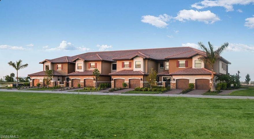 New Construction - Built by America's Most Trusted Homebuilder! Esplanade by the Islands Coach Homes offers an unparalleled lifestyle with resort-style amenities and wellness programs to inspire and invigorate. Whether you’re seeking active adventures or peaceful retreats, this community delivers luxury and sophistication at every turn. Swim laps or lounge by the resort-style pool, sip a refreshing drink at the Bahama Bar, or recharge at the state-of-the-art wellness center. Stay energized with tennis, pickleball, and bocce courts, or indulge in unique experiences like wine tastings, cooking classes, and live concerts. The culinary center provides both fine and casual dining, along with opportunities to hone your cooking skills. From relaxing spa events to exciting excursions, Esplanade by the Islands makes every day a celebration of vibrant, carefree living. Welcome to the Romano at 15320 Lucerna Street in Esplanade by the Islands - a beautifully designed coach home with thoughtful touches throughout. This bright beautiful layout offers 3 bedrooms, 3 bathrooms, a private study, and a sunny tiled lanai—perfect for indoor-outdoor living. The open-concept kitchen connects effortlessly to the gathering room and dining area, creating a warm and welcoming central space. The spacious primary suite features a corner shower, dual sinks, a private water closet, and a generous walk-in closet. Two additional bedrooms, a full laundry room with sink, and a 1-car garage round out this versatile and stylish home. Set in Esplanade by the Islands, named 2023 Multi-Family Attached Community of the Year, you’ll enjoy access to luxury amenities like a resort pool, Bahama Bar, and Wellness Center—plus an unbeatable Naples location near top dining, shopping, and beaches. Additional Highlights Include: Tiled lanai, oak tread and painted risers, quartz countertops, upgraded appliances! Photos are for representative purposes only. MLS#225047425