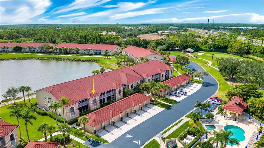 This second floor carriage home has a beautiful long view of the lake and the golf course. This unit has it all, being so close to one of the swimming pools, a one car garage, unlimited golf, and great master amenities. This unit also features a screened-in Lanai on the front of this unit and a screened in patio on the back side which is really nice during the winter months. Cypress Woods is an exceptional community, boasting a private bundled golf membership that grants access to the renowned Gordon Lewis championship golf course. The recently renovated clubhouse offers an array of member activities, ensuring that there's always something to enjoy. delight in the delectable food and beverage offerings available in the Main Dining Room, the ever so popular Grille Room, the inviting Patio, and even poolside service. This vibrant club is known for it's golfing opportunities, the best happy hour in town, member socials, and the latest rage "Pickleball". Indulge in the finest bowl of clam chowder, cold beer, a remarkable golf experience- just living the life! Come and discover the harmonious blend of upscale living and recreational amenities that await you at Cypress Woods Golf & C.C.