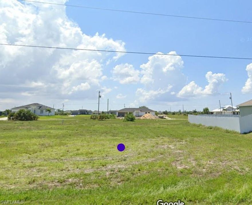 Great NW lot in Cape Coral. Buy now, build when ready. Cape Coral records this as being a Gopher Tortoise zone. This does guarantee activity but it will need to be inspected before building. Cleared lot minimizes prep to build.