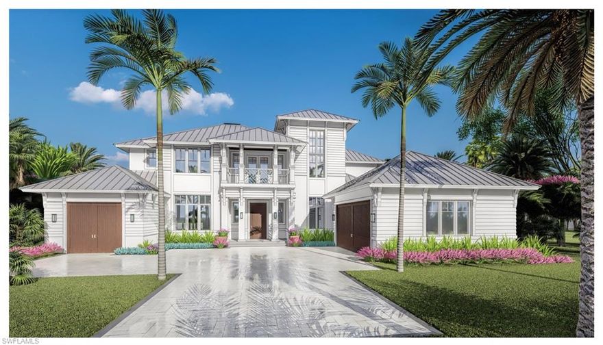 H.15444 Expected completion date February 2021. 

Paradise awaits through your own private gates. Centrally located in the X flood zone on a quiet tree-lined street in the Moorings. All concrete and masonry construction, two-story 4925 square feet custom home with 4 ensuite bedrooms, plus den, powder room, pool bath and 3 car garage.  Spacious covered outdoor living area with roll down screens and gas fireplace. Large, tropical pool with elevated spa, outdoor shower, lush & tropical landscaping.  and gated driveway.  Eligible for membership in the private Moorings Beach Club. This is the place you want to be!