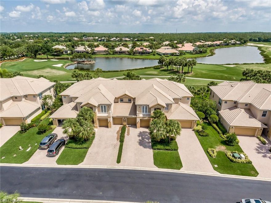 This tastefully turnkey furnished second floor (2748 sq. ft) home overlooks the beautiful 16th fairway of Shadow Wood’s North Course and offers expansive lake and golf course views. The ideal great room floor plan offers a spacious kitchen, 4 bedrooms plus den, large lanai and oversized 2-car garage. Wonderfully upgraded with tile on the diagonal in all living areas, crown molding throughout, upgraded window treatments and much more. Being sold beautifully turnkey furnished, all you will need is your toothbrush to start enjoying all that Shadow Wood has to offer. The Oak Hammock Condominium Community is less than a 1-minute drive to the Three Oaks Parkway Gate of Shadow Wood (which offers very quick access to nearby Shopping and Restaurants (such as those in the Coconut Point Mall and Miramar Outlets). The Brooks Commons Club offers many exciting sports, educational, entertainment and fitness training opportunities.