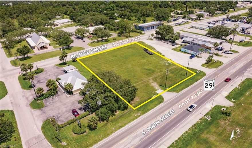 • 1.29± acres of vacant commercial land located in the heart of the Labelle Business District
• Excellent access via Bridge Street and Main Street
• Last vacant lot with duel frontage in the Bridge Street business corridor
• Long list of approved uses in a municipality that is traditionally favorable to small business owners
• Existing driveway cut and apron already in place
• Excellent opportunity to open a new location in an established business district