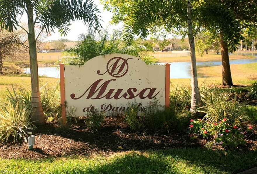 $250 OFF MOVE IN SPECIAL!!  Newly Available 2 Bedroom 2 Bath Condo in MUSA at Daniels. NO GARAGE. This 3rd floor condo has a terrific view of the pool from the lanai and has been freshly cleaned. Relax in the spacious front room and enjoy lots of storage in the many closets in the condo. Amenities at MUSA include a community pool, hot tub, half basket ball courts and tennis court. There is also a clubhouse with a workout room. There is an admin. fee of $240.00 prior to move in. Sorry, no pets.