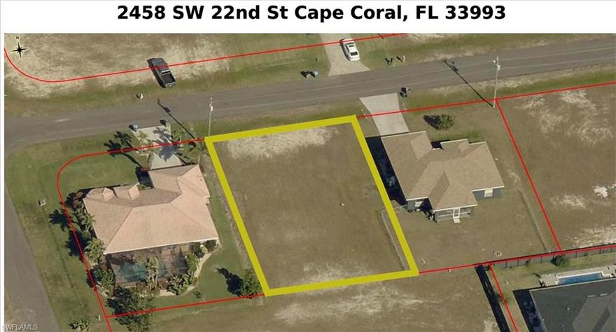 Located in the desirable Northwest corridor of Cape Coral, this homesite presents an outstanding opportunity to build in one of Southwest Florida’s fastest-growing residential areas. Set on an approximately 10,000+ square foot vacant lot, the property offers ample space for a custom single-family residence with room for a pool and expansive outdoor living area designed to embrace the Florida lifestyle.  Ideally positioned near recreational amenities, the property is just minutes from Coral Oaks Golf Course, offering an 18-hole championship layout surrounded by natural preserves. Boating enthusiasts will appreciate convenient access to nearby public boat ramps, providing entry to Cape Coral’s extensive canal system and Gulf waters. Outdoor lovers can enjoy nearby Crystal Lake Park, known for its freshwater lake, walking paths, and family-friendly atmosphere. The surrounding area also features biking and jogging trails that encourage an active, outdoor lifestyle year-round.  Surrounded by newer construction and well-maintained homes, this location blends peaceful residential living with everyday convenience and strong long-term value. Whether you are a builder, investor, or future homeowner ready to design your dream home, this property represents a prime opportunity in the thriving Cape Coral area.  Additional notes - please note this is a vacant land, so there is no current utilities at the property. Additionally the property is a part of District North 9 for Cape Coral's Utility Extension Program (UEP). Also, there is no boat ramp at the property nor is it on a golf course. However it is very close proximity to both, as well as walking and biking trails and Crystal Lake Park as well.