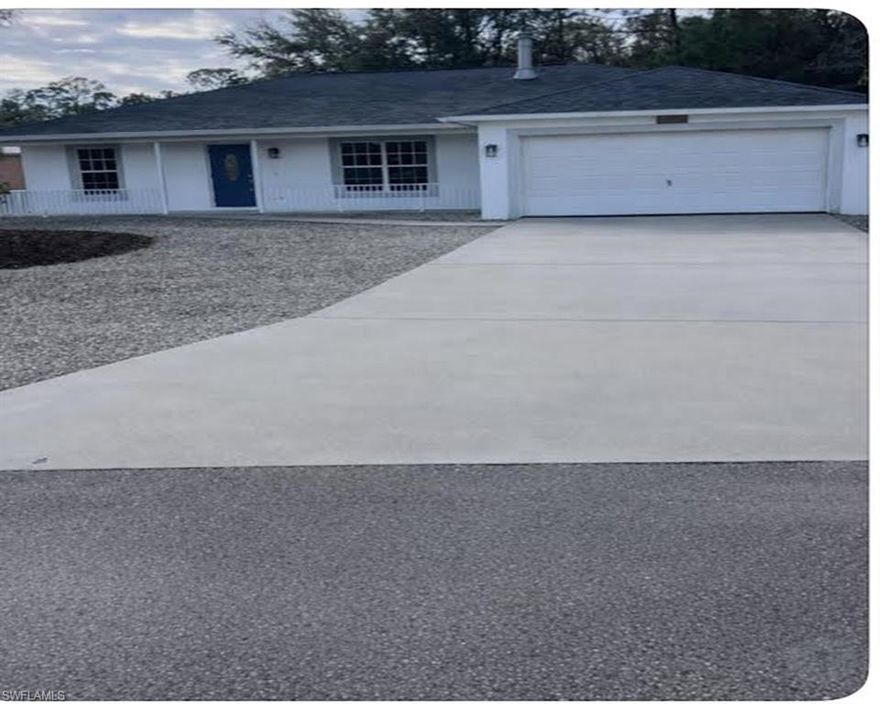 Adorable single family. Open floor plan, new kitchen and new master shower. New flooring throughout. Oversized two car garage, quiet back screened lanai. Laundry room, the living room has a fireplace for those chilly evenings in January.. Great lot with no landscaping. New roof 2019 , New AC 2024 ( under warrantee ). Quiet street for walking and biking. 10 minutes to Barefoot Beach, 15 minutes to RSW Ft Myers Intl Airport.
More interior photos to follow, kitchen is waiting for new quartz counter tops to be installed.