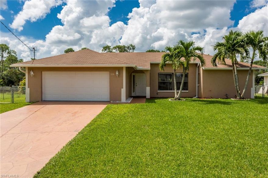 MULTIPLE OFFER SITUATION!!! Please submit your high and best offer by Thursday 6th. no later than 7pm!!!!Prime Location!!!  Welcome to Golden Gate City, one of the most desired non-gated  neighborhoods  in Naples Florida. This wonderful  Single family home has many updates.  Features nearly 1,500 Sq. Ft of  living space, 3 Bedroom, his & hers walking closets,  2 full Newer bathrooms with  granite, updated  kitchen with granite countertops, backsplash, newer stainless steel appliances, breakfast nook,  huge island, new tile flooring throughout, newer  crown molding, newer light fixtures, Nest thermostat washer & dryer, A/C  only  4  years old, brand new water heater, laundry room with  utility zinc,  freshly painted inside and outside, enclosed lanai, huge back yard, fence, irrigation system with great lake views, plenty of room for a pool, and much more.... central location close to shopping, dining and public golf course. Walking distance to community park, close to  I-75 and only minutes to Naples' beautiful beaches.  This home will not last... Call today for your private showing!