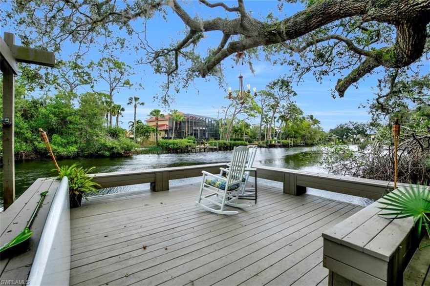 RIVERFRONT! The most affordable riverfront home for sale in Bonita Springs, Florida! Imagine gracious waterfront living on the Imperial River.  This single family home is perfectly positioned on the river across from a mangrove buffer which will provide privacy from residences on the other side of the river.  Chart your course!  Enjoy gulf access boating from your own back yard complete with boat dock, lift and oversized, water side deck/patio.  This single story home offers three bedrooms, two bathrooms and is located on a very quiet street with no through traffic.  Enjoy breakfast with a  view as the  breakfast room overlooks the back yard and river. Light and bright colors, neutral tone tile throughout the home.  Riverside Park, the entertainment hub of downtown Bonita Springs, is located about two minutes away.  The white sandy beaches of Bonita Beach and Barefoot Beach are only about ten to fifteen minutes away.  Planning for the future?