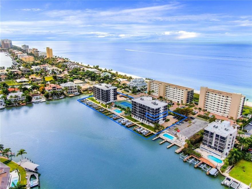 This is the one! Corner front to back condo with 2 large "L" shaped lanais. This corner unit offers plenty of natural light and spectacular views from every room. Rarely available enclosed garage space included! Vanderbilt Bay also offers ample guest parking. Hurricane resistant impact windows and sliders with plantation shutters. See the Gulf of Mexico from the master bedroom and front lanai. Long Vanderbilt channel views from the kitchen, great room, dining area, guest room, and rear lanai.

Vanderbilt Bay is a gem located adjacent to beautiful custom homes and surrounded by water. Private access to the quietest part of Vanderbilt Beach. Lobby renovation recently completed. Vanderbilt Bay does have boat slips (some with lifts) and cabanas. Unit owner can purchase exclusive assignment rights upon availability. Walk to La Playa, Wiggins beach park, Turtle club, the Ritz Carlton, and more. 5 minute drive to Mercado.

No other Vanderbilt Bay condos on the market. Will sell fast.