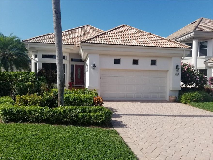 Enjoy the private peaceful setting with western exposure from this light and bright Bonita Bay villa. This home offers 2 bedrooms plus den, 2 baths and a glassed-in sunroom providing approx. 300 sq. ft. of additional living space. Other features include: stainless steel appliances, granite countertops, volume ceilings, wood flooring in bedrooms and plantation shutters throughout. Located within the popular neighborhood of Montara which  is conveniently located within Bonita Bay, with access to all the excellent amenities including over 12 miles of walking & bike trails; private beach park, with an in-season shuttle service; three community parks; full service Marina with direct Gulf access, Backwater Jacks restaurant. Optional Bonita Bay Club memberships are available which offer five championship golf courses, clubhouse dining options, tennis/pickleball/aquatic center with Breezeway Bar & Cafe, & the Lifestyle center featuring fitness center, day spa, & beauty facilities.