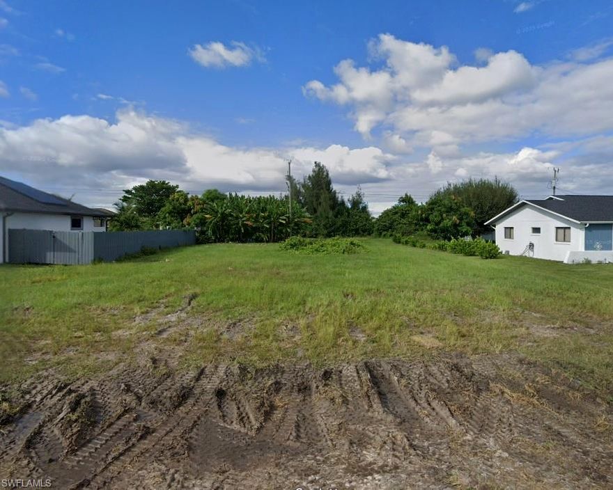 Build your Florida dream on this prime corner homesite in Cape Coral! This property features city water, sewer, and irrigation already in place, saving you significant impact fees and making it easier to start building your future home. Situated in a growing area of Southwest Cape Coral, you’ll enjoy convenient access to shopping, dining, schools, and all the outdoor recreation Southwest Florida is known for. Whether you're ready to build now or looking to invest in one of Florida’s fastest-growing cities, this homesite is a fantastic opportunity. Don’t miss your chance to own a corner lot in desirable SW Cape Coral with utilities in place!