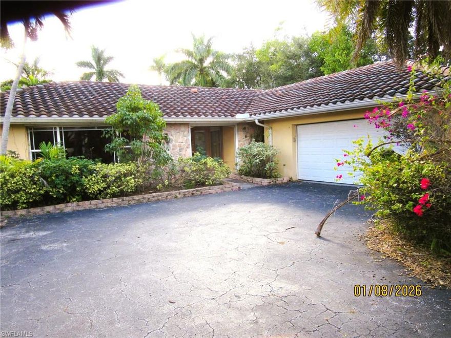 Fantastic Ft. Myers location just moments from the Caloosahatchee River! Tucked away at the end of a quiet cul-de-sac, this property features a fenced backyard, mature landscaping, and a desirable setting next to riverfront homes. Interior has been completely gutted down to the stud walls and is ready for your vision. Ideal opportunity for investors, builders, or buyers looking to customize from the ground up. Prime location with tremendous potential.