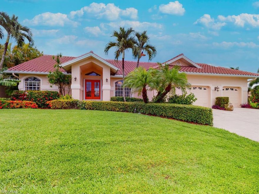 Say hello to the 'Eye of the Tiger' located in the heart of the Tigertail beach area. This captivating water indirect home features 3 bedrooms and 2 bathrooms with a 3 car garage all conveniently located to the best shops and restaurants Marco Island has to offer. Immediately as you walk through the front door into the great room your eyes will be drawn to your captivating waterfront view just beyond your pool. Entertaining in this home is sure to impress your guests with an updated entertainment bar just off the kitchen. Just add a grill and turn these outdoor counters and cabinets into the perfect summer kitchen. This home has a newer roof and spacious screened in lanai. Whether you love boating or the beach this is the perfect home to add your personal touches to and live the life you've always dreamed of.