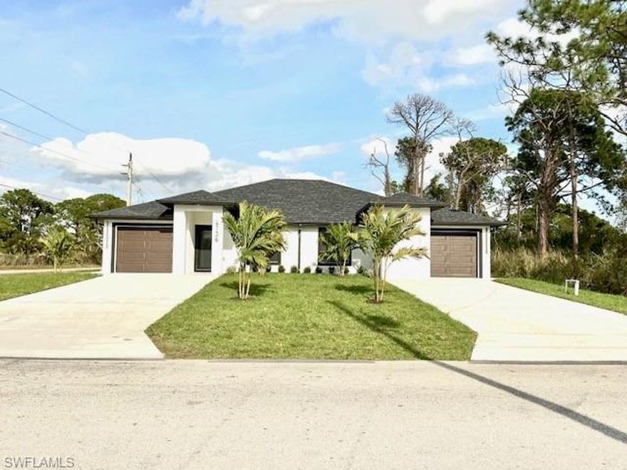 Up to $10,000 in closing cost!!! Stunning corner duplex located across from the only golf course in the area! Each unit is fully equipped with stainless steel appliances , porcelain title flooring, quartz countertops, impact windows, an exterior security camera system, and a sprinkler system. Both units feature a one-car garage with epoxy style floors and an independent side door offering the potential for future additional income or private access. Positioned on the corner lot, this property offers extra privacy and curb appeal. This property is ready to move in for ideal investors or homeowners looking for long-term value. Schedule your private showing today.