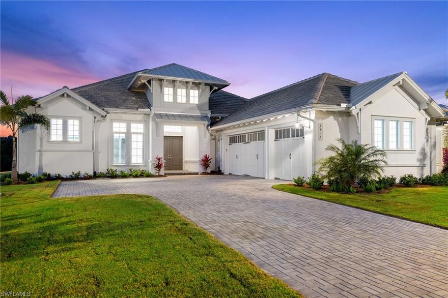 Located just 10 minutes from 5th Avenue South, this four-bedroom-plus-den, Stock Development, new construction home in the Isles of Collier Preserve offers country club living just south of downtown. The Madison II floor plan home is situated at the end of a cul-de-sac with an expansive lanai boasting stunning sunset views over the preserve. The designer selected finishes are upgrades that are intended to complement any décor choice. A fabulous floor plan, great lot and location, and tasteful finishes offer the perfect backdrop for all of the community’s
amenities. The Isles of Collier Preserve is an active gated community offering dog park, pickleball, tennis, bocce, spacious fitness center, kayak and paddleboard launch, resort-style pool and lap pool.