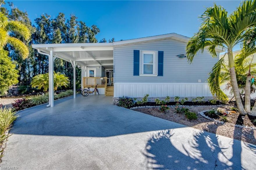 Beautiful 2/2 home has been renovated and is located in Pine Island Cove a 55+ community. This home comes with new furniture, cabinets, appliances and flooring. It is nice clean and move in ready. It is on the canal with a Florida room overlooking the water. It also has a large screen lanai where you can watch the birds and animals while you have your morning coffee. This community has a private boat ramp out to the Gulf with a fish cleaning station, a washout station, picnic area with covered buildings and tables for family or community gatherings. It has a community heated saltwater pool, spa, club house, dog park, bocce, pickleball and many clubs for everyone. It is just a few minutes out to some of the best fishing in SW Florida. You own your land and the HOA is only $160.00 per month. It also has storage in the back for your boats & RV.