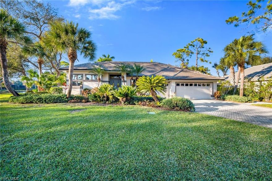 Nestled on a rare oversized lakefront lot in Pelican Landing, this home offers something that can’t be renovated or replicated… space, privacy, and location. With peaceful water views and lush natural surroundings, the setting feels tucked away and serene while still being close to everything.

Featuring 3 generously sized bedrooms, a private den or office, and 3 full bathrooms, the floor plan offers flexibility for guests, working from home, or multigenerational living. The spacious layout includes a 3-car garage, providing ample storage for vehicles, golf carts, and all your Florida lifestyle essentials.

While the interior presents an opportunity for updates and personalization, the true value lies in the oversized homesite, expansive lake views, and the unbeatable lifestyle that comes with living in Pelican Landing.

Residents enjoy a resort-style amenity package including a state-of-the-art fitness center, pickleball and tennis courts, kayak and canoe launch, sailing center, and a private beach island accessible by community shuttle boat.

Located just minutes from Coconut Point Mall, you’ll have premier shopping, dining, and entertainment right at your fingertips — along with quick access to Southwest Florida’s beautiful Gulf beaches.

This is a rare opportunity to secure one of the larger lakefront lots in a community known for its natural beauty, private beach access, and exceptional lifestyle.