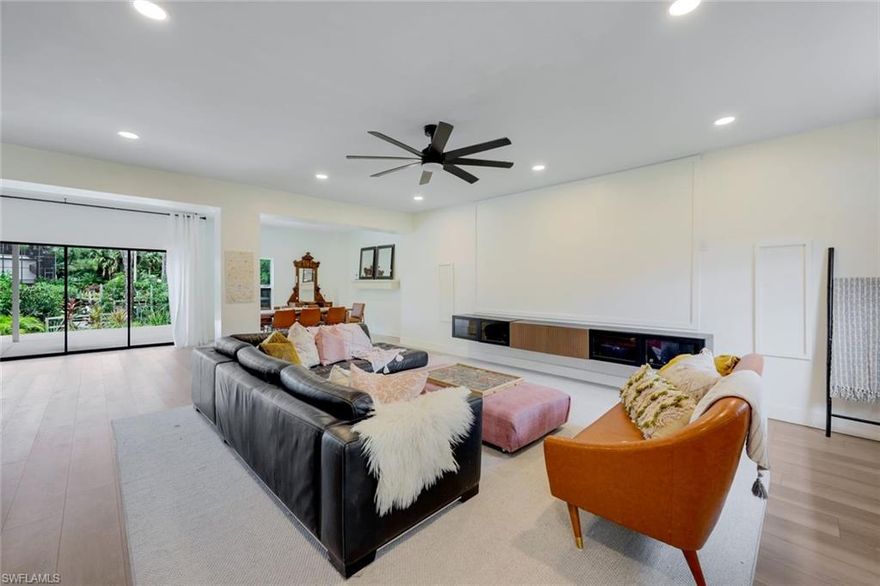 THIS is the GULF ACCESS home YOU have been waiting for! MINUTES from the GULF by BOAT near historic downtown Bonita Springs AND PRICED TO SELL! THIS GORGEOUS 4BR/2BA RIVER FRONT HOME IS A MUST-SEE! Recently renovated and boasting over 2,900 sq. ft. as the bottom floor has been transformed into stunning livable space. The main floor features an open concept floor plan including updated kitchen with new cabinets, stainless appliances, quartz countertops, large walk-in pantry, vaulted ceilings, views of the Imperial River, wrap around deck, renovated primary bath and SO MUCH MORE. Bottom floor features additional great room and dining area PLUS a guest room with water views. Additional bathroom can be added as the craft room is pre-plumbed making this a perfect space for guests! The layout of this home offers a special place for everyone in the family! Retreat to your primary suite at days end to enjoy sunset skies on your private lanai. Spend cool winter evenings overlooking the river sipping your favorite cocktail. Enjoy your morning coffee on your private dock while visiting with manatees & dolphins. There is SO much to love about THIS house and THIS location…truly what SWFL living is about! The burgeoning Downtown Bonita Springs boasts eclectic restaurants, coffee/wine bars, craft cocktail bars, craft breweries and a new music venue. The arts are alive in Bonita, with plenty of festivals, artist cottages, music in the downtown amphitheater - all just a short bike ride or boat ride from this home. PLUS, only a 10-minute drive to Barefoot Beach (BUT you will likely spend your time at the PRIVATE beaches ONLY accessible by BOAT). DO NOT miss YOUR opportunity to experience all that Bonita Springs has to offer, especially in home!