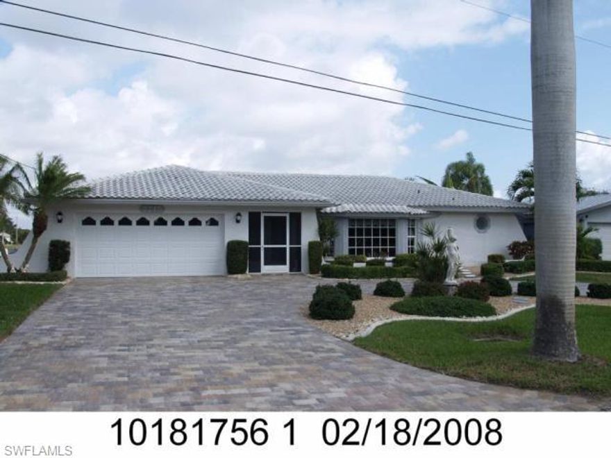 Cape Coral at its best.
Tried and true home on 200 ft Lido Canal. 2 houses from the River. River view from the pool and dock.
Built in 1977 and weathered every storm with no damage.
Upgrades include:
New tile roof, newer mansard pool cage, beautiful pavers on circular driveway and around the pool, newer air conditioner, new kitchen, new bathrooms , tile in all rooms, newer double pane windows. commercial coating on garage floor.
Not to mention being sold TURNKEY...just bring your toothbrush and clothes.