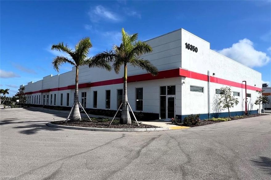 One or more photo(s) has been virtually staged, AI generated or rendered.  This high-quality flex warehouse property offers a rare opportunity to lease or purchase space in one of Fort Myers’ most desirable industrial corridors. Units are available ranging from approximately 2,611 square feet up to 10,444 square feet, with the flexibility to accommodate single units or combine up to four units for larger users. The building features modern construction and is designed for both functionality and durability, making it ideal for a variety of uses including warehouse, distribution, light manufacturing, showroom, or service-based businesses.

Constructed with impact-resistant windows and doors and engineered to withstand 160 MPH wind loads, this property provides long-term resilience and security. The space is fully air-conditioned throughout, creating a comfortable working environment, and is equipped with a fire suppression system and fire alarm system to meet safety and code requirements. Additionally, the property is not located in a floodplain, offering added peace of mind.

With immediate occupancy available, this is an excellent opportunity for businesses seeking modern, flexible industrial space in a prime Fort Myers location.