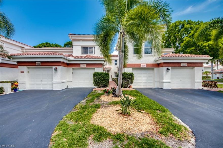 Welcome to this Active Lifestyle, Golf & Tennis Community in the Heart of Ft.Myers, Fla.  Centrally located, and minutes from the World Class Beaches of SW Fla.,  Seven Lakes is a Bundled Golf Community & is a Hidden Gem. Golf is included in your HOA Fee.  And the Beautiful 18 Hole Course was recently completely re-done!  
Enter thru your Private screened entry or your attached 1 car Garage.  Up the Custom Wood Stairs to a Spacious 3 Bedroom Home with Amazing Views of the Water & Golf Course from the Living area as well as from the large screened Lanai also overlooking the Beautiful Landscaping.  This is a rarely available 3 BR Unit  and it can include a Golf Cart!  This 55+ Community offers 6 Heated Pools, Tennis Courts, Shuffleboard, Bocce ball, Pickle ball, Library, Exercise room, Billiards, Wood Shop, Hobbies, Crafts, Cards, & a Restaurant.  There is something for everyone, including Dinner, Dancing & a Movie.  The HOA Fee includes a 24/7 guard Gate, Bundled Golf, Internet, Cable, Water, Sewer, Building & Flood Insurance, & Trash removal. You only pay for Electricity! NO Golf Transfer fees, NO Golf Green Fees and NO Food Minimum in the restaurant.